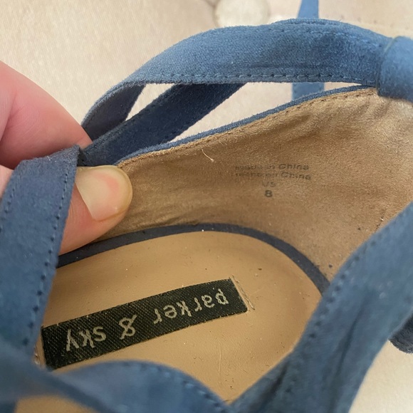 Parker And Sky Blue Stacked Heel Strappy Ankle - Picture 6 of 7